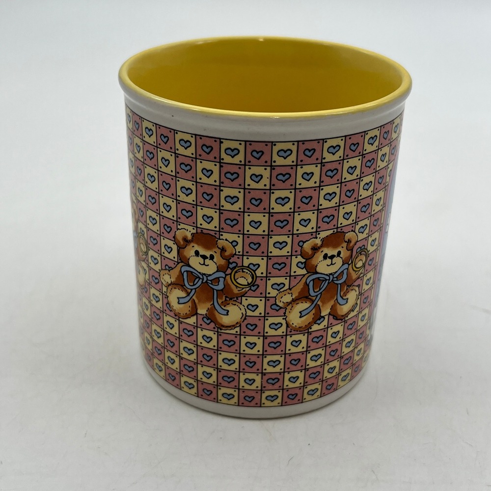 Vintage 1985 Enesco Lucy and Me Teddy Bear Carousel Coffee Mug Lucy Rigg Korea
